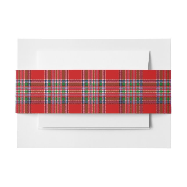 MacBean Scottish Tartan Belly Band Invitation Belly Band (Front Example)