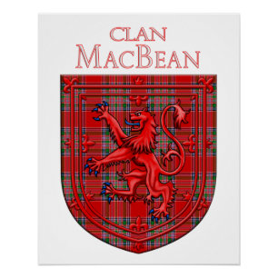 MacBean Tartan Scottish Plaid Lion Rampant Poster