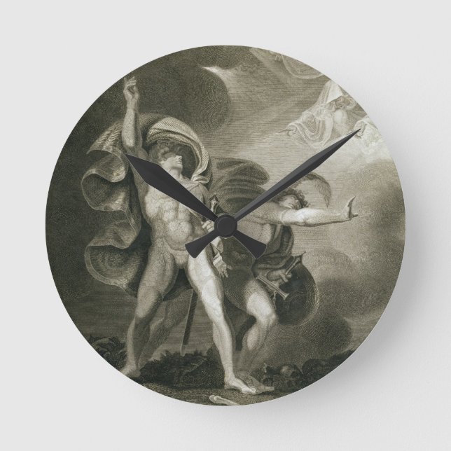 Macbeth, Banquo and the Three Witches on the Heath Round Clock (Front)