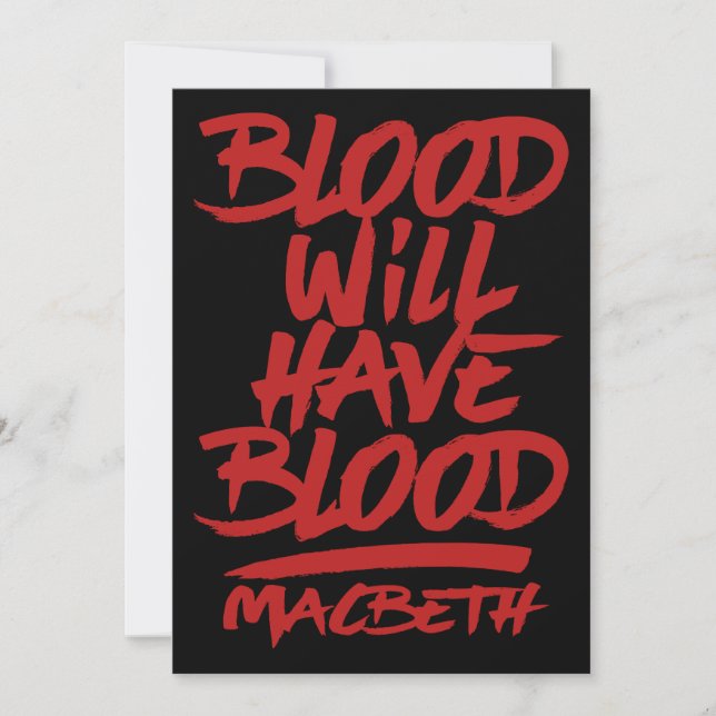 Macbeth Blood Will Have Blood (Front)