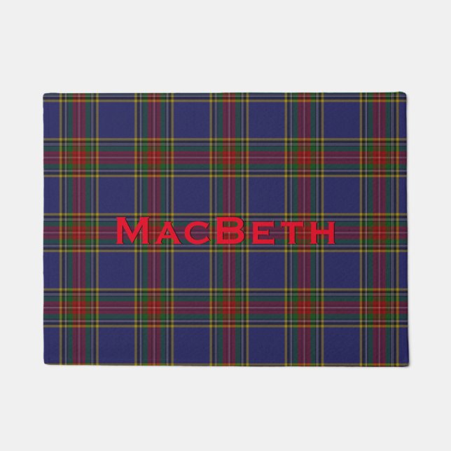 MacBeth Clan Tartan Plaid Door Mat (Front)