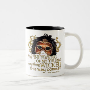 Macbeth "Something Wicked" Quote (Gold Version) Two-Tone Coffee Mug