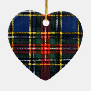 Macbeth Tartan- Monogram Ceramic Tree Decoration