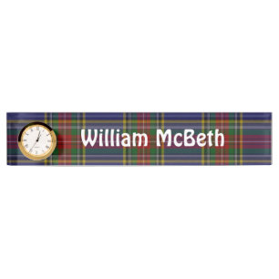 MacBeth Tartan Plaid Desk Name Plate