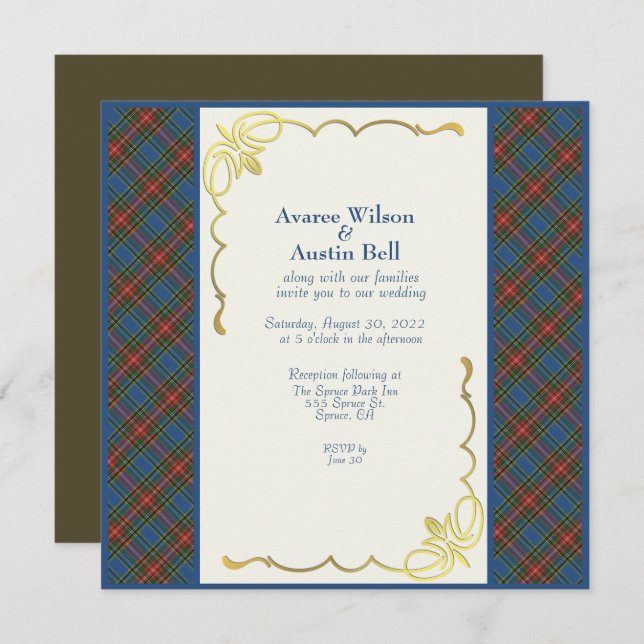 MacBeth Tartan Plaid Wedding Invitation (Front/Back)