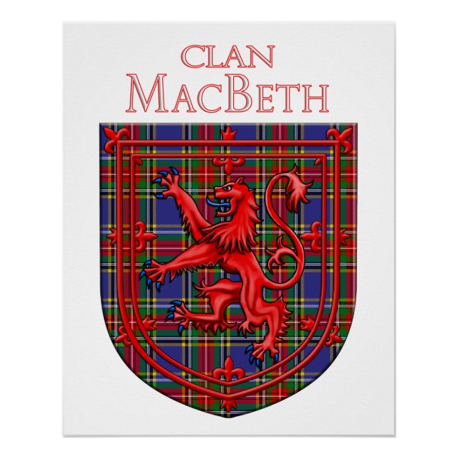 MacBeth Tartan Scottish Plaid Lion Rampant Poster (Front)