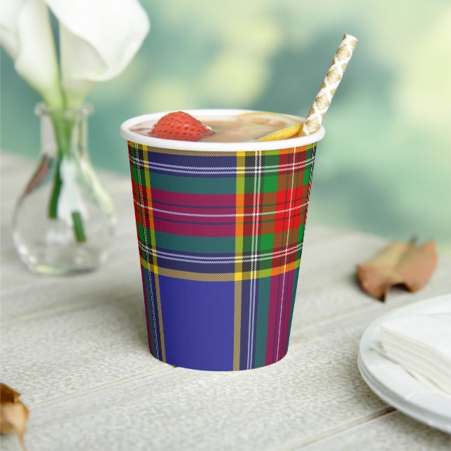 MacBeth Tartan Scottish Plaid Pattern Paper Cups (Insitu)