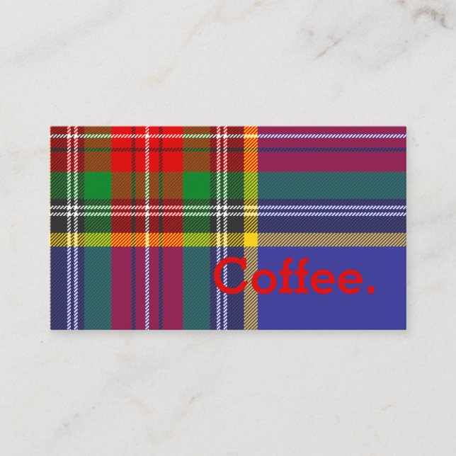 MacBeth Tartan Simple Coffee Loyalty Card (Front)