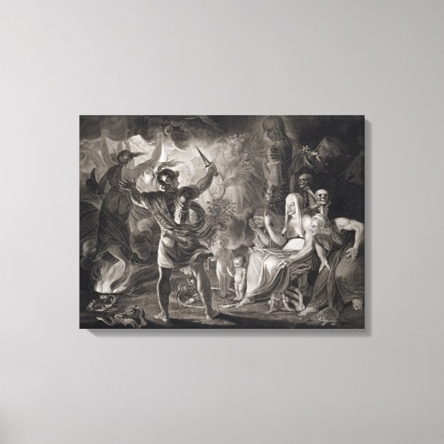Macbeth, the Three Witches and Hecate in Act IV, S Canvas Print (Front)