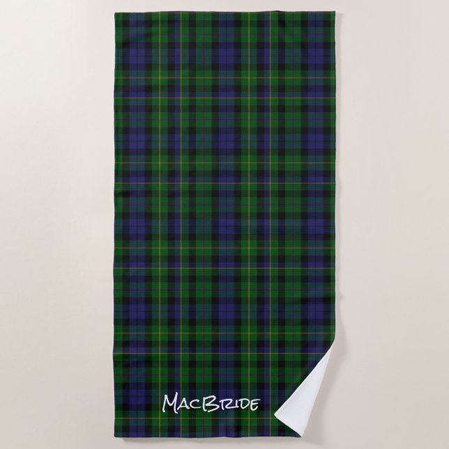 MacBride Clan Tartan Plaid Beach Towel (Front)