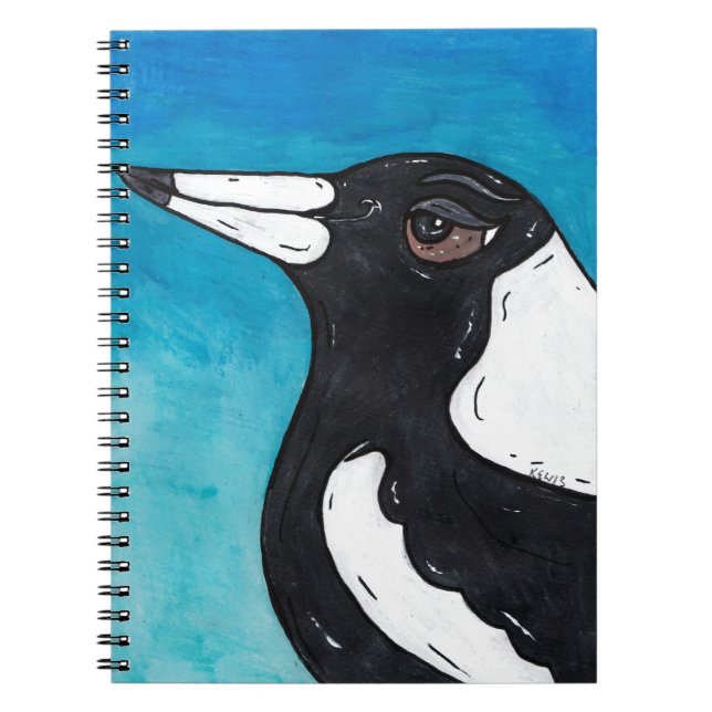 Macca the Magpie Spiral Notebook (Front)