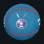 Maccabee Shield And Spears Baseball<br><div class="desc">A depiction of a Maccabee's shield and two spears. The shield is adorned by a lion and text reading "Yisrael" (Israel) in the Paleo-Hebrew alphabet. "Maccabee" also appears in modern Hebrew. Add your own additional text. The Maccabees were Jewish rebels who freed Judea from the yoke of the Seleucid Empire....</div>