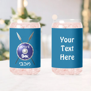 Maccabee Shield And Spears Can Glass