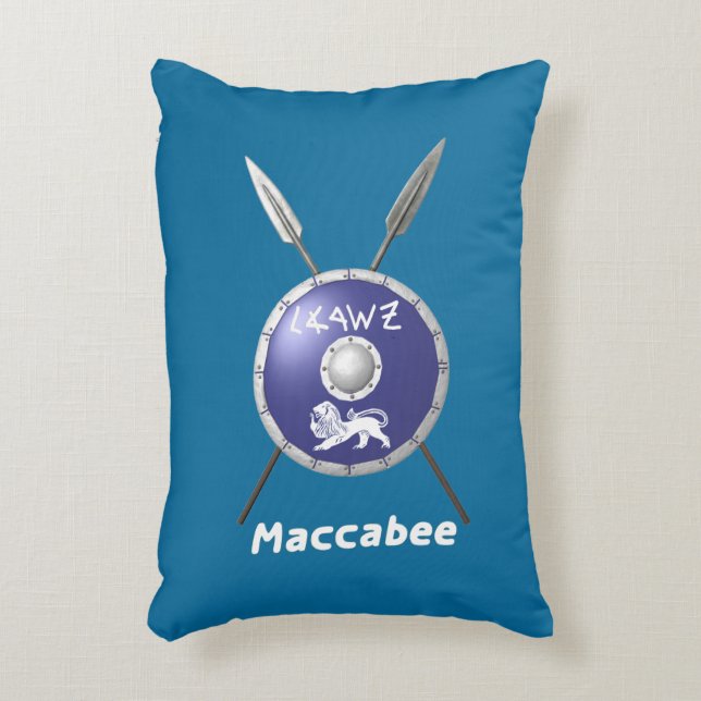 Maccabee Shield And Spears Decorative Cushion (Front(Vertical))