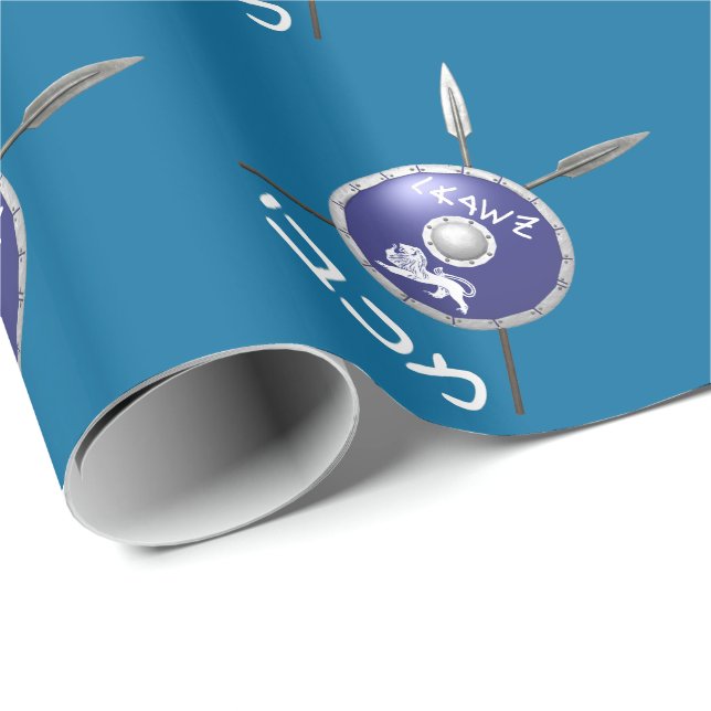 Maccabee Shield And Spears Wrapping Paper (Roll Corner)
