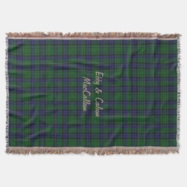 MacCallum Clan Tartan Plaid Throw Blanket (Front)