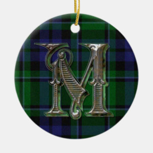 MacCallum Plaid Monogram ornament