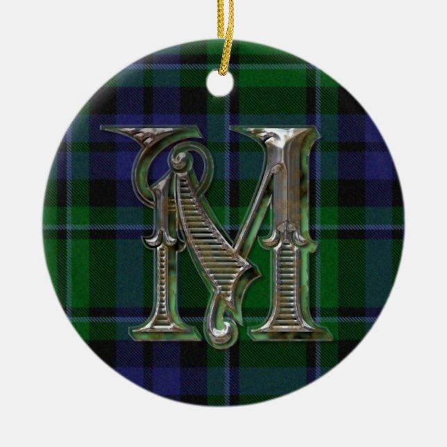 MacCallum Plaid Monogram ornament (Front)