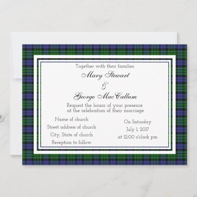 MacCallum Scottish Wedding Invitation (Front)