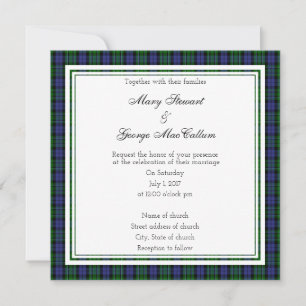 MacCallum Scottish Wedding Square Invitation