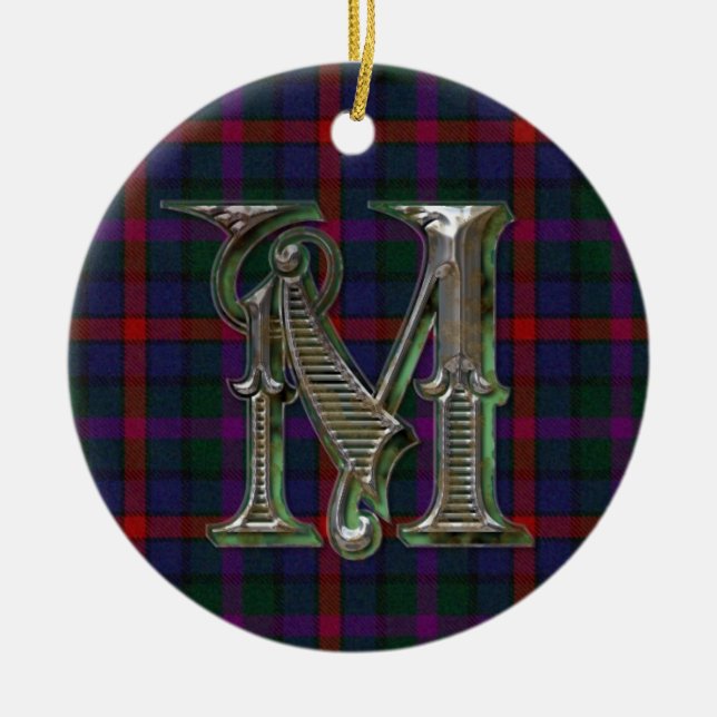 MacCaughan Plaid Monogram ornament (Front)