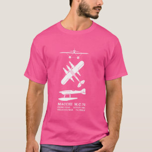Macchi M.C.72 Italian Floatplane Silhouettes Infog T-Shirt