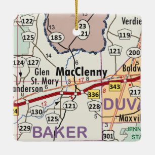 MacClenny Florida Map Ceramic Ornament