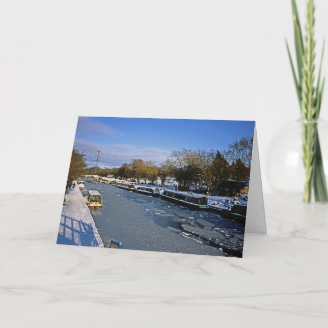 Macclesfield Canal Winter Cheshire Holiday Card (Front)