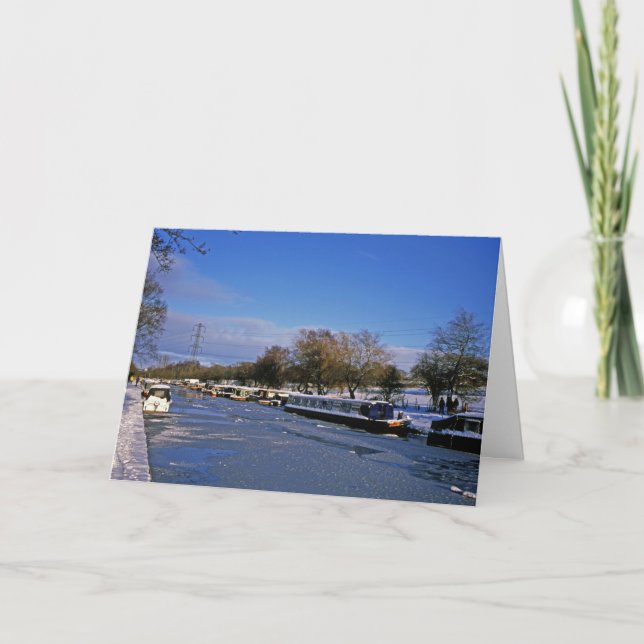 Macclesfield Canal Winter Cheshire Holiday Card (Front)