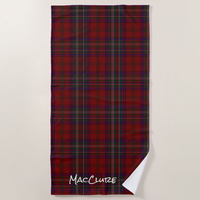 MacClure Clan Tartan Plaid Beach Towel (Front)