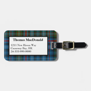 MacDonald Clan Tartan Plaid Luggage Tag