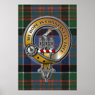 MacDonald Clanranald Tartan & Badge Poster