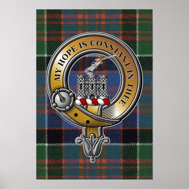 MacDonald Clanranald Tartan & Badge Poster (Front)