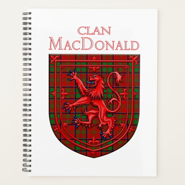 MacDonald of Glencoe Tartan Scottish Plaid Planner (Front)