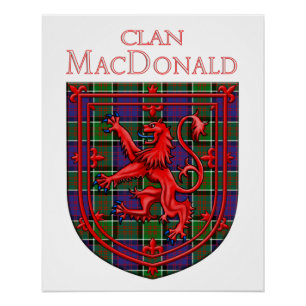 MacDonald of Ranald Tartan Scottish Plaid Lion Ram Poster
