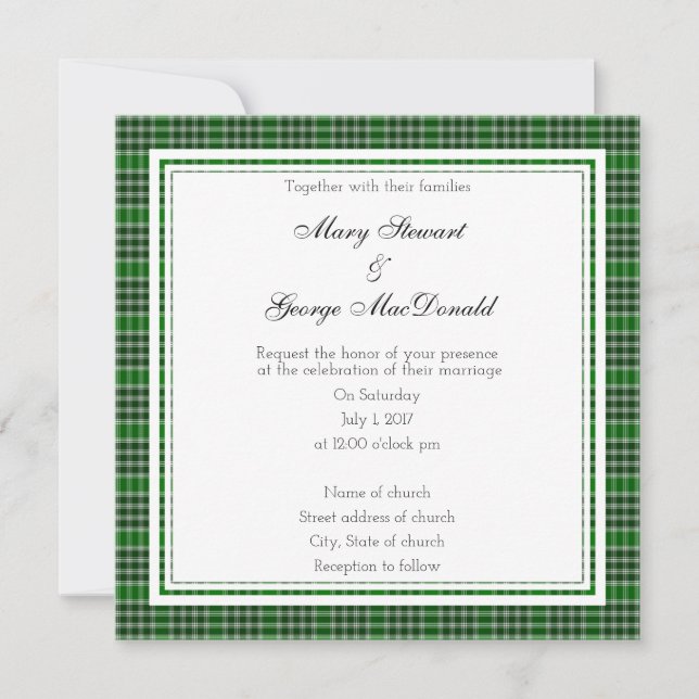 MacDonald Of The Isles Ancient Scottish Wedding Invitation (Front)