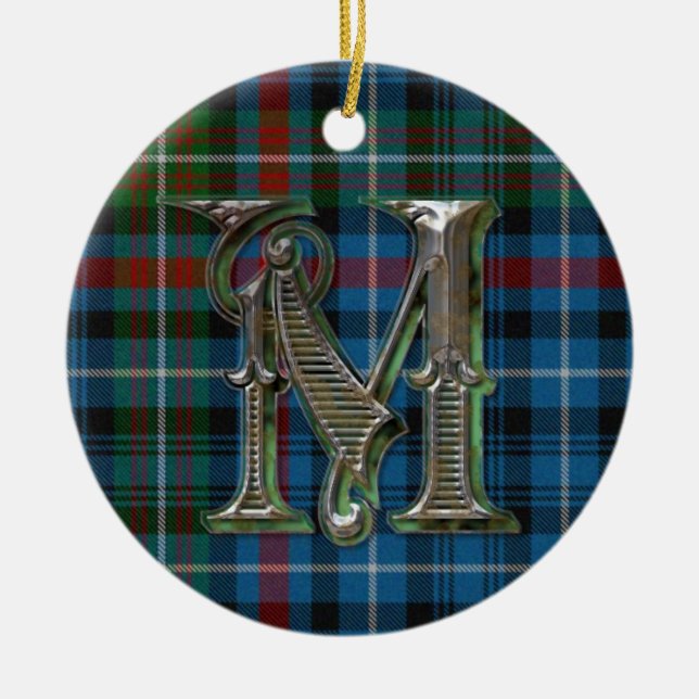 MacDonald Plaid Monogram ornament (Front)