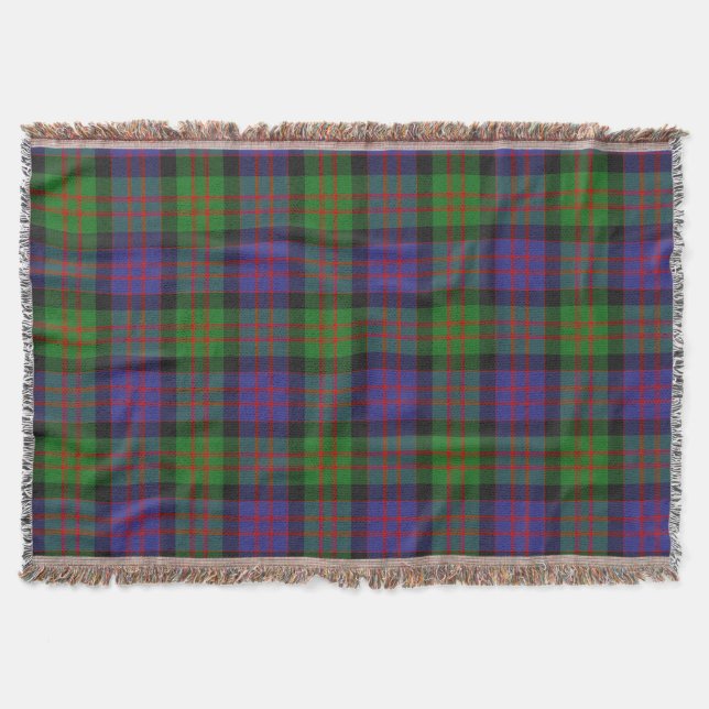 MacDonald Scottish Clan Tartan Plaid Pattern Throw Blanket (Front)