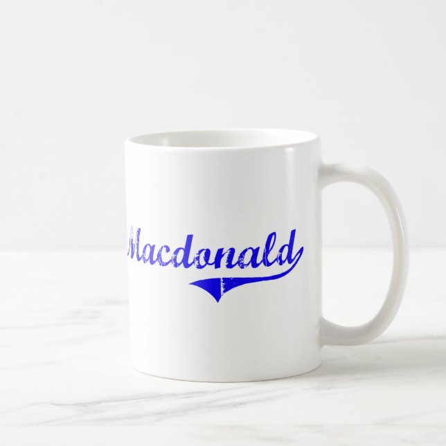 Macdonald Surname Classic Style Coffee Mug (Right)