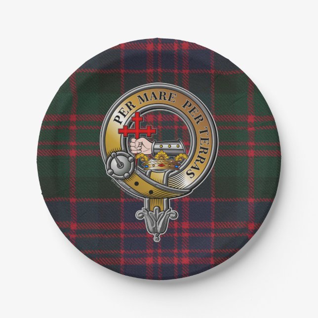 MacDonald Tartan & Badge Paper Plate (Front)