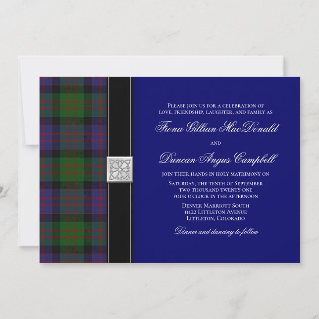 MacDonald Tartan Celtic Wedding Invitation (Front)