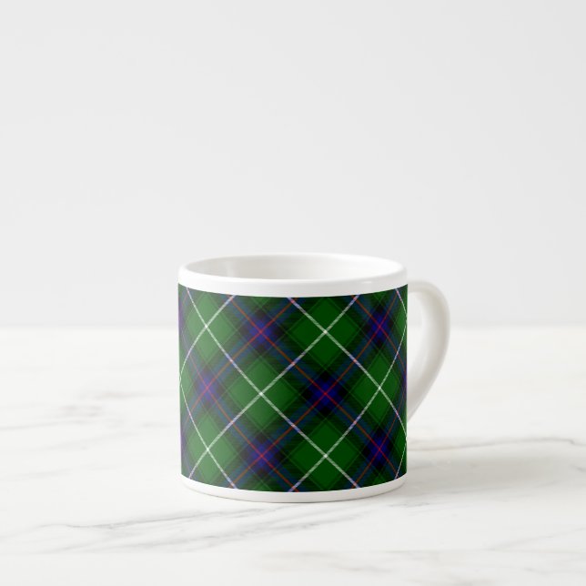 MacDonald tartan green blue plaid Espresso Cup (Front Right)