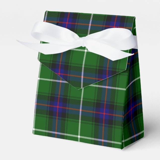 MacDonald tartan green blue plaid Favour Box (Front Side)