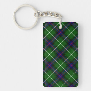 MacDonald tartan green blue plaid Key Ring