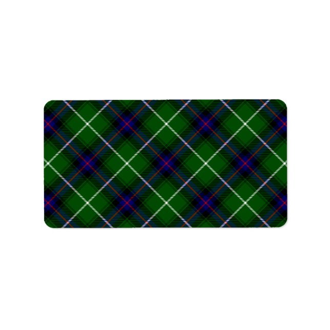 MacDonald tartan green blue plaid Label (Front)