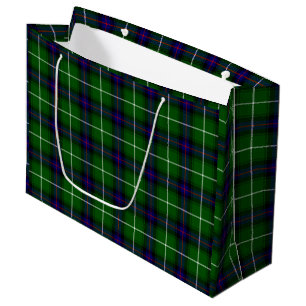 MacDonald tartan green blue plaid Large Gift Bag
