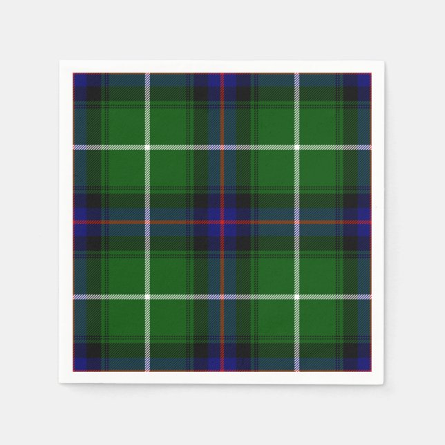 MacDonald tartan green blue plaid Napkin (Front)