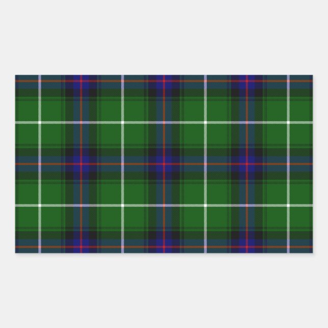 MacDonald tartan green blue plaid Rectangular Sticker (Front)
