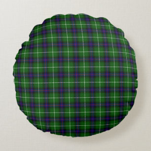 MacDonald tartan green blue plaid Round Cushion