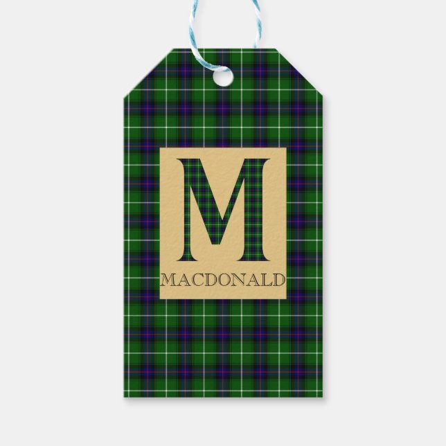 MacDonald Tartan Monogram M  Gift Tags (Front)